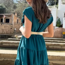 Sienna Jurk Petrol -Exporteren Dames Glam Winkel Sienna Jurk Petrol 3 586x900 1