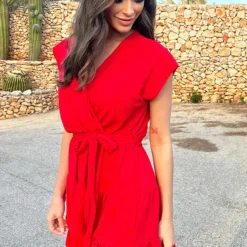 Sienna Jurk Rood -Exporteren Dames Glam Winkel Sienna Jurk Rood 1 586x900 1