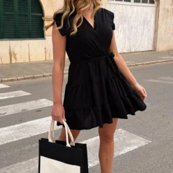 Sienna Jurk Zwart -Exporteren Dames Glam Winkel Sienna Jurk Zwart 1 586x900 1