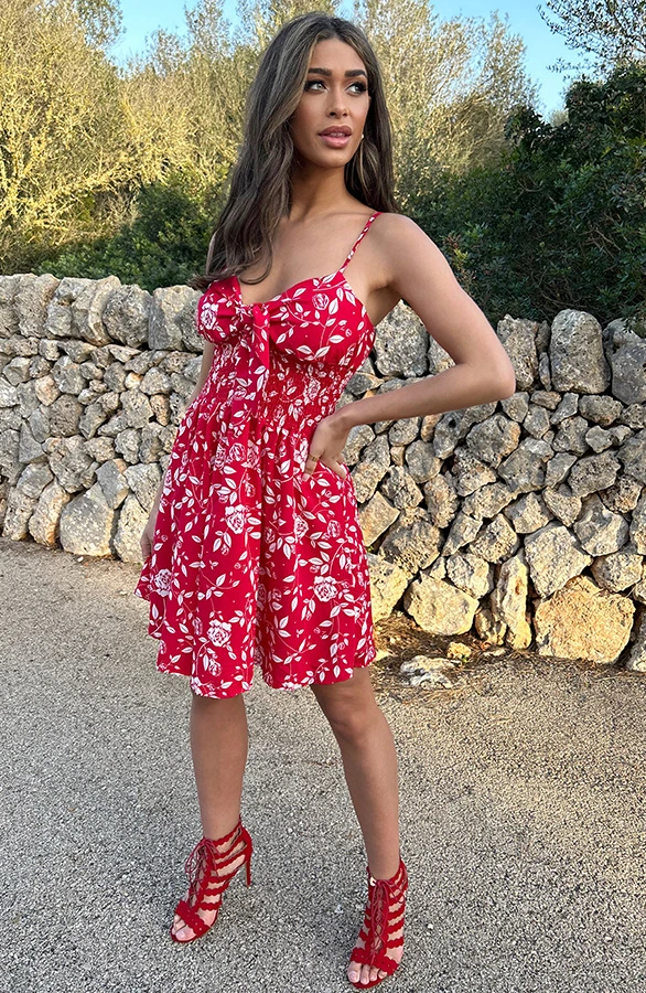 Spaghetti Jurk Rozen Rood 7 Spaghetti Jurk Rozen Rood - Afbeelding 7