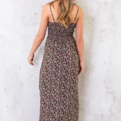 Spaghetti Maxi Jurk Bloemen -Exporteren Dames Glam Winkel Spaghetti Maxi Jurk Bloemen 2 586x900 3
