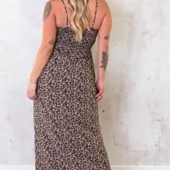 Spaghetti Maxi Jurk Bloemen -Exporteren Dames Glam Winkel Spaghetti Maxi Jurk Bloemen 2 586x900 4