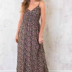 Spaghetti Maxi Jurk Bloemen -Exporteren Dames Glam Winkel Spaghetti Maxi Jurk Bloemen 4 586x900 2
