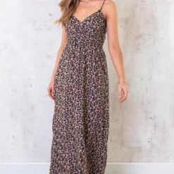 Spaghetti Maxi Jurk Bloemen -Exporteren Dames Glam Winkel Spaghetti Maxi Jurk Bloemen 5 586x900 1