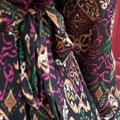 V-hals Strik Jurk Print Multi -Exporteren Dames Glam Winkel V hals Strik Jurk Print Multi 586x900 1