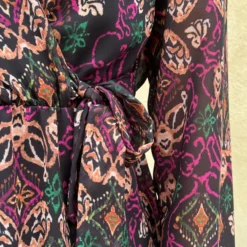 V-hals Strik Jurk Print Multi -Exporteren Dames Glam Winkel V hals Strik Jurk Print Multi close 586x900 1