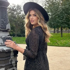 V-hals Strik Jurk Zebra Army 18 V-hals Strik Jurk Zebra Army -Exporteren Dames Glam Winkel V hals Strik Jurk Zebra Army 4 1 586x900 1