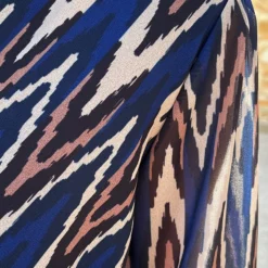 V-hals Strik Jurk Zigzag Kobalt -Exporteren Dames Glam Winkel V hals Strik Jurk Zigzag Kobalt 6 586x900 1