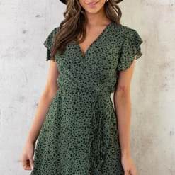 Wikkel Jurk Cheetah Army -Exporteren Dames Glam Winkel Wikkel Jurk Cheetah Army 2 586x900 2