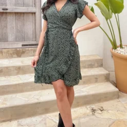 Wikkel Jurk Cheetah Army -Exporteren Dames Glam Winkel Wikkel Jurk Cheetah Army 5 586x900 1