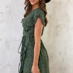 Wikkel Jurk Cheetah Army -Exporteren Dames Glam Winkel Wikkel Jurk Cheetah Army 5 586x900 2