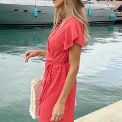 Wikkel Jurk Leopard Fuchsia -Exporteren Dames Glam Winkel Wikkel Jurk Leopard Fuchsia 2 586x900 1