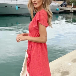 Wikkel Jurk Leopard Fuchsia -Exporteren Dames Glam Winkel Wikkel Jurk Leopard Fuchsia 8 586x900 1