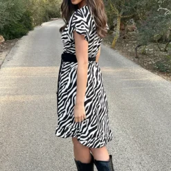 Wikkel Jurk Zebra Zwart Wit 14 Wikkel Jurk Zebra Zwart Wit -Exporteren Dames Glam Winkel Wikkel Jurk Zebra Zwart Wit1 2 586x900 1