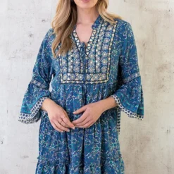 Zijden Jurk Gouden Details Paisley -Exporteren Dames Glam Winkel Zijde Jurk Gouden Details Paisley 5 586x900 1