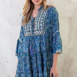 Zijden Jurk Gouden Details Paisley -Exporteren Dames Glam Winkel Zijde Jurk Gouden Details Paisley 6 586x900 1