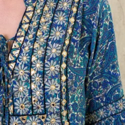 Zijden Jurk Gouden Details Paisley -Exporteren Dames Glam Winkel Zijden Jurk Gouden Details Paisley close 586x900 1